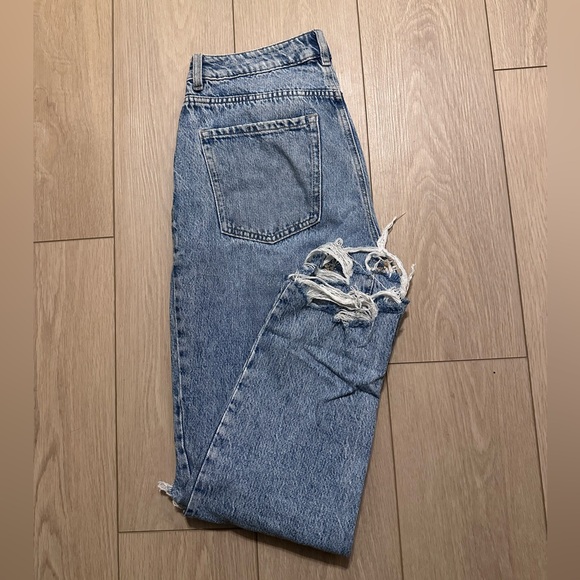 Garage Light Blue Ripped Boyfriend Jeans - Picture 4 of 6